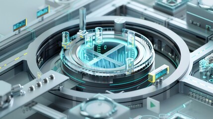 detailed 3D model of a treasury's liquidity management tools, with interactive elements to explore different strategies