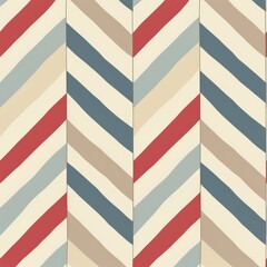 Abstract Chevron Pattern With Pastel Colors and Geometric Shapes