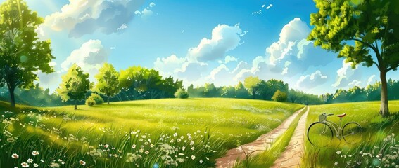 Fototapeta premium Tranquil Summer Day in the Countryside