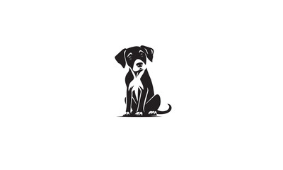 dog logo black simple flat icon on white background