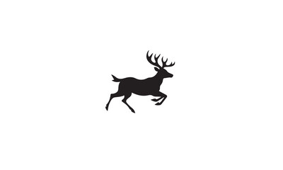 deer run logo black simple flat icon on white background