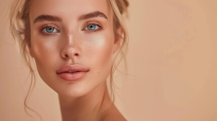 Naklejka premium The Woman's Radiant Face
