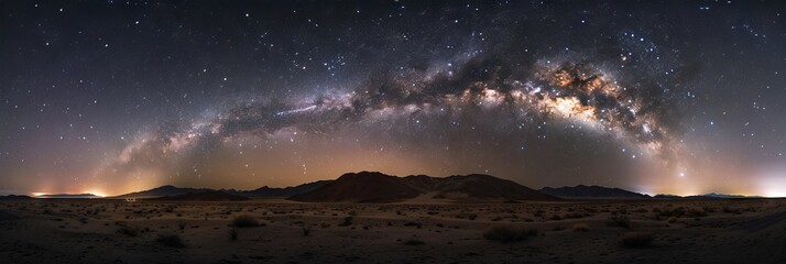 Obraz premium Milky Way Galaxy Over Earth Horizon at Sunrise 