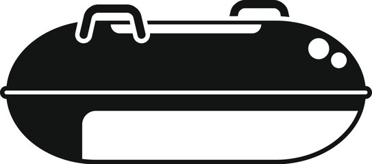 Inflatable rafting boat for river tubing icon in simple style isolated on white background