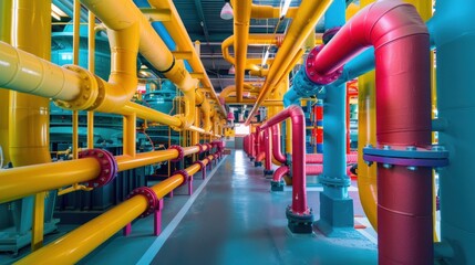 Naklejka premium Colorful Industrial Pipes