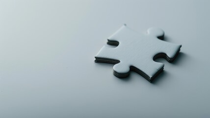 Obraz premium Single puzzle piece on white background in minimalistic style