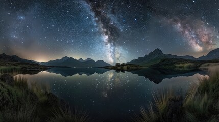 Milky Way Reflection Over a Serene Lake