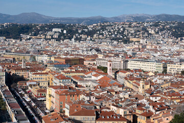 Panorama of city of Nice, France