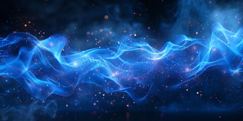Abstract digital landscape with glowing lines and dots on a dark blue background, signifying a data concept. 