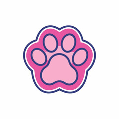 Paw logo cat dog animal pet vector footprint icon