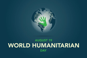 World Humanitarian Day Celebration. August 19. vector illustration. poster, banner, card, flyer. charity event. humanitarian day awareness. international humanitarian day background. August 19th.
