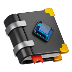 3d rendering book icon with cartoon style. Game icon concept