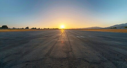 Fototapeta premium Runway at Sunset