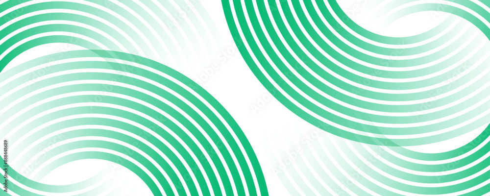 Sticker Green white abstract background overlap layer on bright space with circles effect decoration. Modern banner with lines style. Graphic design element stripes concept for flyer, card, or brochure cover