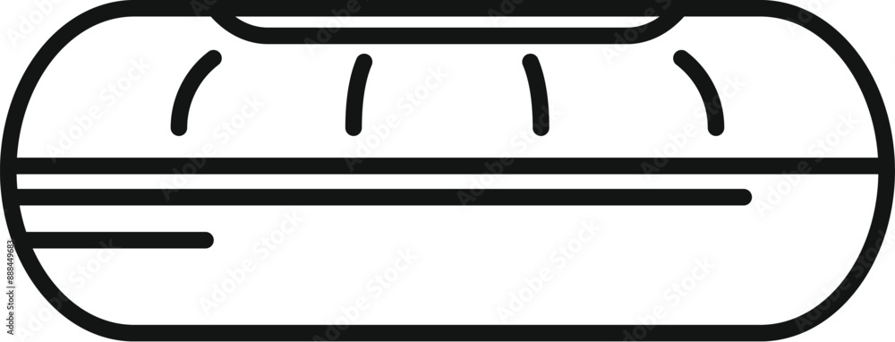 Poster inflatable rafting boat floating on water surface icon. outline inflatable rafting boat floating on 