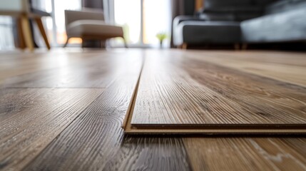 Longitudinal lock joint - The sequence of technological methods for laying and installation of floating flooring - laminate - professional work