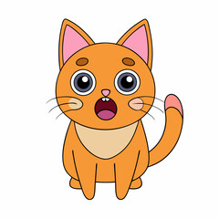 Scared cat.  vector art illustration