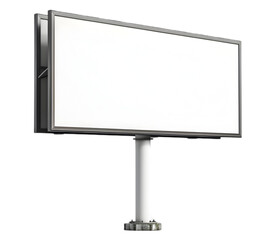 Advertising billboard with a blank white screen, ready for customization on transparent background