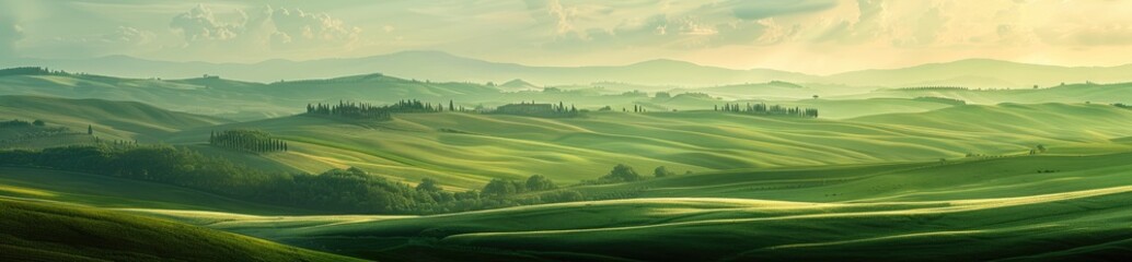 Rolling Hills of Tuscany at Sunset