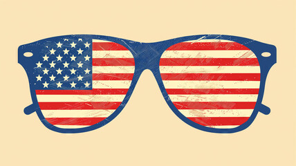 American Flag Sunglasses, a Graphic Design Illustration