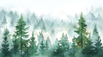 Obraz premium Beautiful abstract pine tree in forest landscape