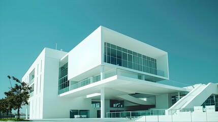 Contemporary white building with modern architecture