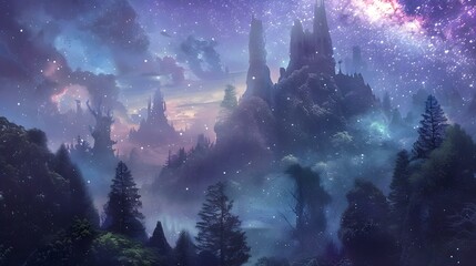 Ethereal landscapes: ancient structures surrounded by mystery