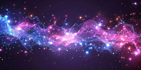 Obraz premium Abstract digital network connections with nodes and lines on a dark blue background, concept of connectivity. 