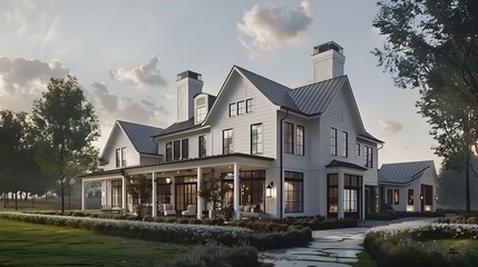 Luxury modern farmhouse exterior
