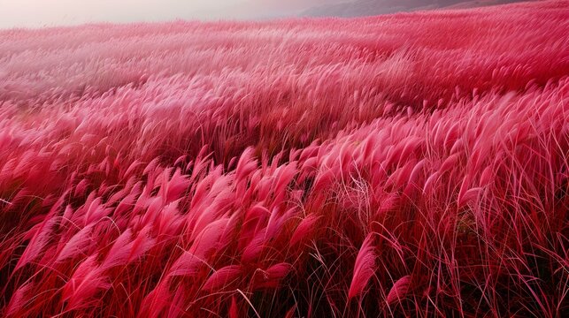 Red grass meadow