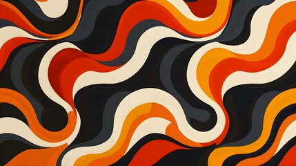 Vector seamless trendy texture inspired by retro 70s wallpaper