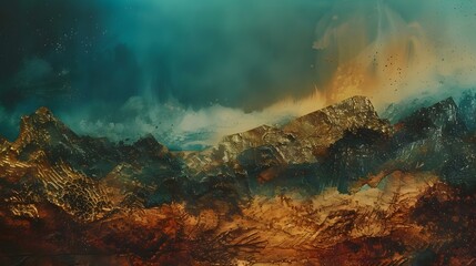 Obraz premium Witness the surreal beauty of abstract metal landscape