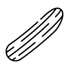 Cucumber black line icon