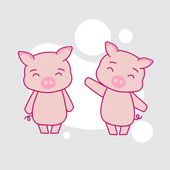 Two Pink pig 