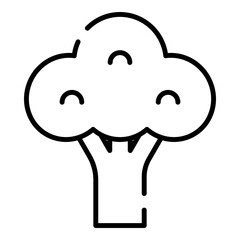 Broccoli black line icon