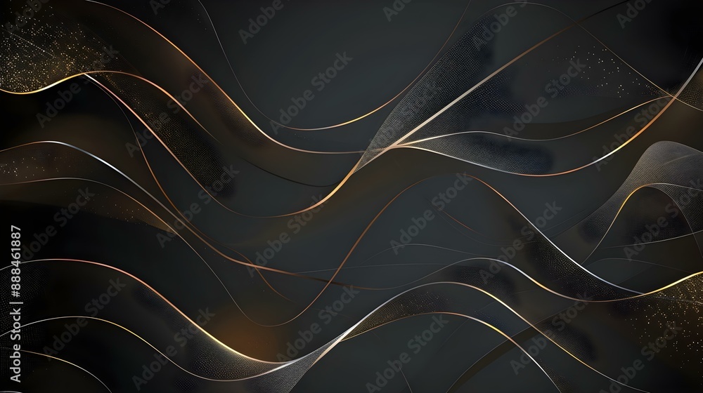 Wall mural Luxurious black line abstract illustration