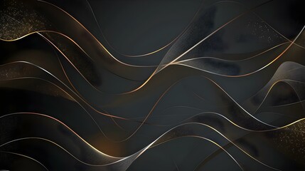 Obraz premium Luxurious black line abstract illustration