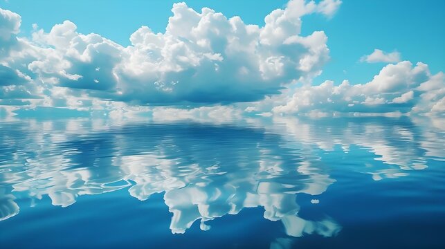 Clouds reflected on water