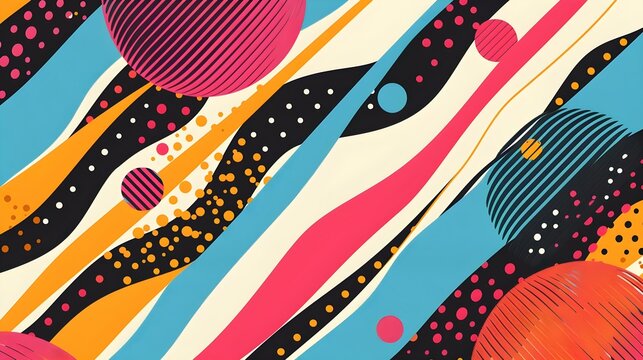 Simple abstract retro design in 80s style