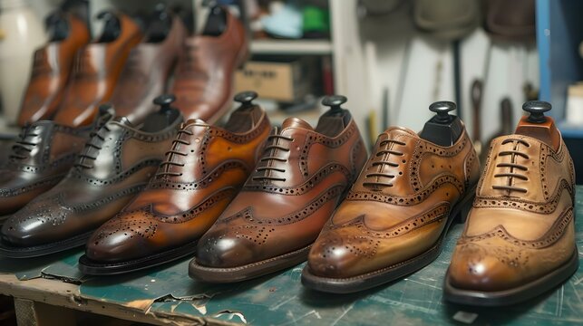 Traditional shoemaker proudly presents handmade shoes
