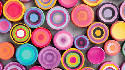 Colorful Circles and Geometric Shapes. Abstract Decorative Patterns for Contemporary Design