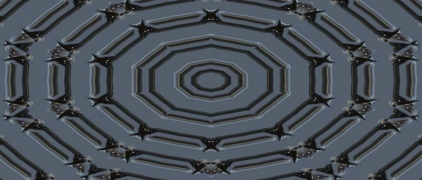 Dynamically animated neon 3d kaleidoscope. Background 4k geometric seamless pattern shape herringbone geometric shapes mirror mixture liquid multi color.