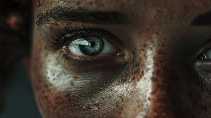 Close-up of face with lost look generative ai
