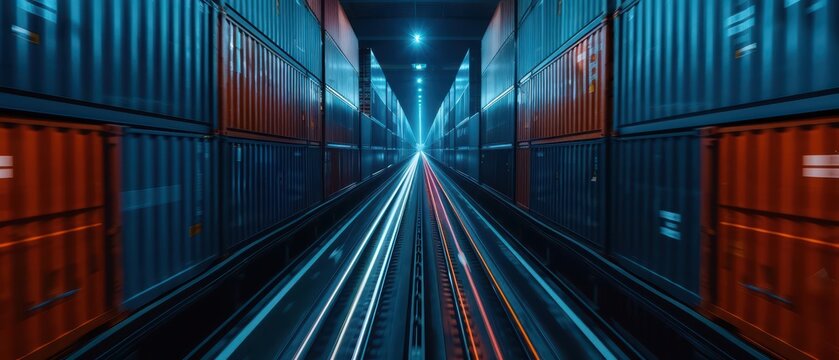 4PL redefines logistics in an ultramodern, supernatural scene, with copy space, overseeing entire supply chains with strategic expertise and cuttingedge tools