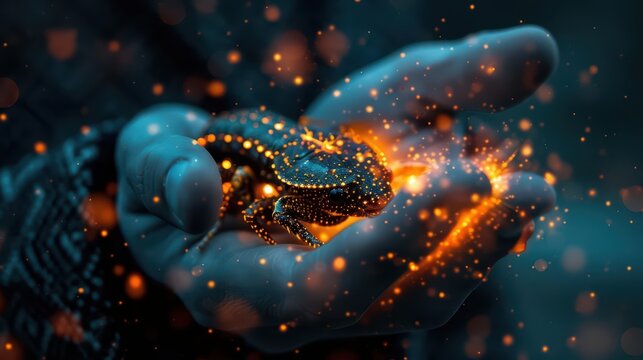 A bagworm in formal business wear reviews a financial report with a cutworm in a smart suit, both enveloped in a supernatural, glowing aura