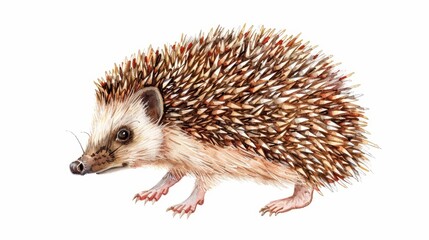 Obraz premium A hedgehog visualized with soft watercolor spines isolate on white background