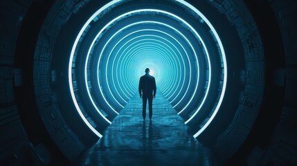 Fototapeta premium An ultramodern, supernatural scene, with copy space, showcases targeting precision, where campaigns reach the ideal audience with pinpoint accuracy