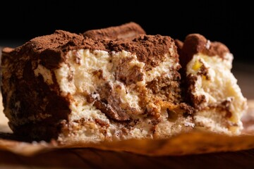 Chocolate-milk sweet fudge brownie cake on plate