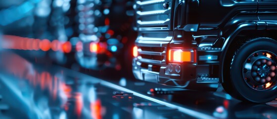 Fleet Management excels in an ultramodern, supernatural scene, with copy space, with intelligent systems monitoring and optimizing vehicle performance in real time