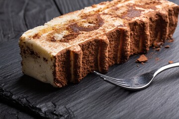 Chocolate-milk sweet fudge brownie cake on plate